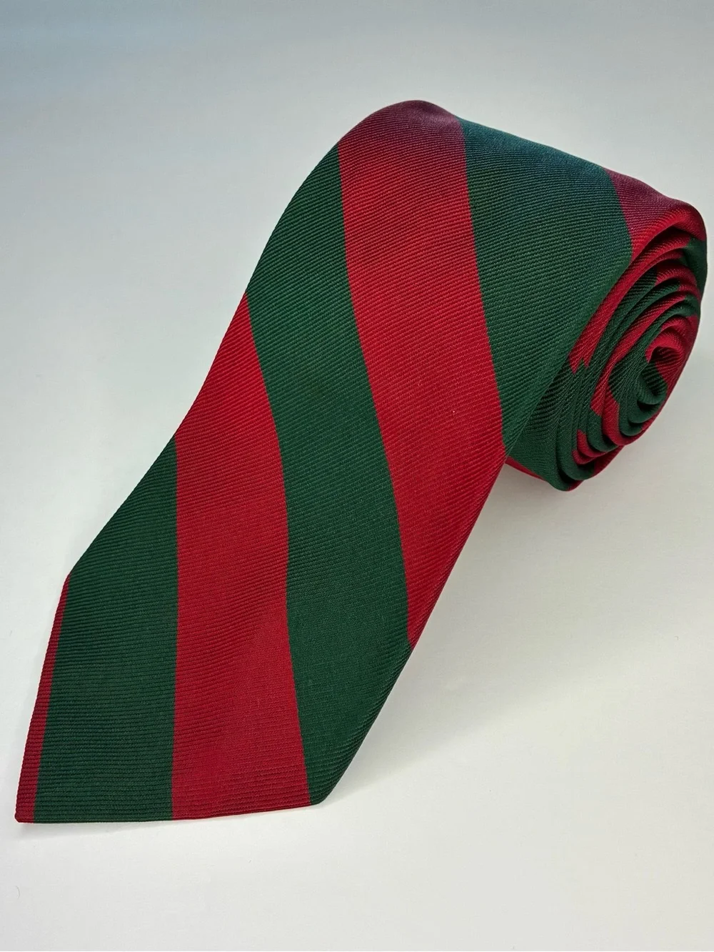 Vintage Polo Ralph Lauren Silk Tie Red Green Diagonal Block Stripe Necktie